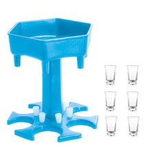 Urhause Dispenser per Bicchierini, Distributore di Bicchieri di Vino, Porta Dispenser 6 Bicchierini, Erogatore di Vetro di Colpo, Bere Birra e Separatore di Vino per Il Gioco del Bere da Festa, Blu