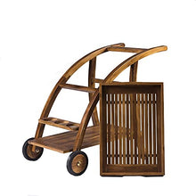 Carrello per Bevande in Legno Massello - Carrello Portaoggetti per Esterno Pieghevole in Teak Resistente Agli Agenti Atmosferici - Perfetto per Feste in Giardino, Divertimento Degli Ospiti e Altro