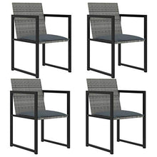 Tidyard Set da Pranzo da Giardino 5 pz con Cuscini in Polyrattan Grigio,Set da Pranzo Giardino,Set di Mobili,per Balcone, Giardino o Terrazzo