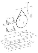 Dafne Italian Design Mobile Bagno Moderno con lavabo sospeso – Castagno Grigio Ossidato