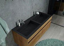 Badplaats B.V. Mobili da Bagno Ontario 120 cm bambù con Il Nero - Armadio mobiletto lavabo Mobili Armadietto