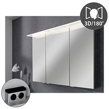 FACKELMANN B.Perfekt - Set di mobili da bagno con lavabo in ceramica, 100 cm e armadietto a specchio a LED