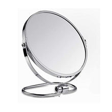 Specchio per trucco girevole ingrandimento fronte/retro 1X/3X da 7 pollici con supporti pivot a 360°, specchio per appendere pieghevole pieghevole cromato per camera da letto e bagno, argento