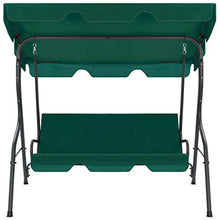 vidaXL Panchina a Dondolo da Giardino con Baldacchino e Cuscini Comodo Relax Stabile Elegante Altalena Telaio in Acciaio Verniciato Verde in Tessuto