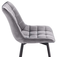 WOLTU BH142hgr-6 Sedie Sala da Pranzo Design retrò Sgabello Imbottito con Rivestimento in Velluto Grigio Chiaro 6 Pezzi