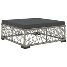 SKM Set Divani da Giardino 6 pz con Cuscini in Polyrattan Grigio L