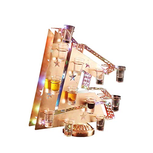 HSF Glowing Porta Bicchiere Vino Bianco di Vetro in Vetro di Alcol ad Una Tazza del Cocktail Supporto a Forma di Coppa Porta Bottiglie da Vino (Size : No Cups)