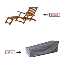 mychoose copertura per sdraio da giardino per esterni, tessuto Oxford 210D impermeabile in rattan, protezione per tutte le condizioni atmosferiche, 208 x 76 x 41/79 cm (grigio)