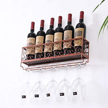 ZYLZL Portabottiglie per Vino, a Parete, Bar, Ristorante, Portabottiglie, Metallo, Portabottiglie in Ferro Europeo e Amp; Mensola Portaoggetti per Cucina Ristorante,Bronzo,50 * 10 * 17 cm