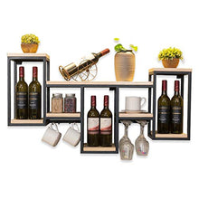JHGJBJ Vetro di Vino cremagliera Vino Rack a Parete Solida qualità Legno Ferro cremagliera Porta Bicchiere di Vino Verso Il Basso inverso Creativo