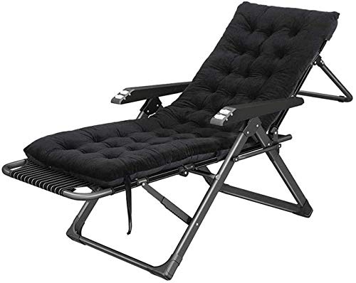 XLYYHZ Sedia Zero Gravity Lettino Prendisole ， Sedia da Esterno Zero Gravity ， Sedia da Giardino Pieghevole in Metallo Sedia da Giardino reclinabile Relaxer con Cuscini Neri Spessi Chaise Lounger