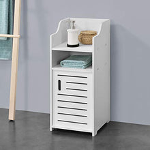 [en.casa] Armadietto da Bagno a Terra con 1 Anta Scomparto e Ripiano Mobiletto da Stoccaggio Ripostiglio da Bagno con Sportello di Design - Bianco