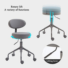Creator-Z Rotolamento Sgabello - Sgabello Regolabile con Supporti - Morbida Girevole Workbench Stool- Desk Sgabello Sedia per Cucina, Salone, Spa, Tatuaggio, Pedicure,Nero,36CM