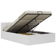 SKM Giroletto con Contenitore Idraulico Bianco Similpelle 140x200cm