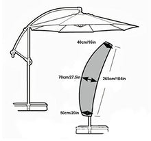 WINSHEA Copriombrellone Copertura Banana Cantilever Large Umbrella Cover Fodera Protettiva per Ombrellone, Impermeabile Anti-UV per Ombrellone da Giardino Coperture per Esterno, 104.3” x 27.5”