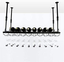 Leifeng Tower Classico Vino Rack ad Alta Temperatura della Pittura Solid battuto Materiale Ferro, Creativo Hanging Wine Rack Wine Glass Rack Upside Down Home Vino Hanger, Nero (Color : Black)