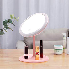 Specchio Trucco da Tavolo a LED, Lente d'Ingrandimento a LED, Ricarica USB, Rotazione di 90 °, dimmer Continuo, ingrandimento 5 Volte