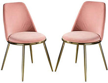 XHCP Sgabello Alto Un Set di 2 sedie da Pranzo in Tessuto, Sedia da Pranzo in Ferro Dorato, Sedia Imbottita in Pelle Scamosciata Casual e Una Cucina, Bar, Sedia da Tavolo, Sedia Laterale (Rosa, g