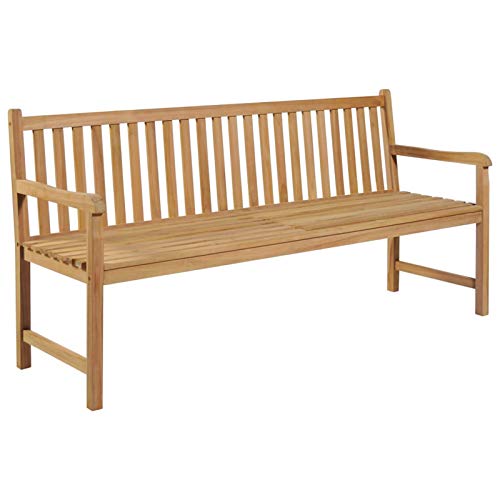 Tidyard Panca da Giardino 3 Posti in Legno Massello di Teak con Braccioli 175x60x90 cm,Panca con Braccioli,Panca da Esterno in Legno,Panca in Legno,Divano da Giardino per Esterno in Legno
