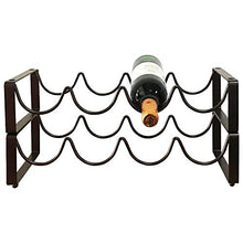 YunNasi Portabottiglie da Vino Impilabile in Metallo Cantinetta per 4 Bottiglie Scaffale Supporto per Bottiglie di Vino (Set di 2, Marrone)