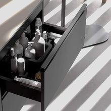 Mobili KOL 80 cm | Antracite Laccato | 80 x 60 x 45 cm | Mobile con 2 cassetti + 1 Anta + lavabo in Ceramica a Sinistra
