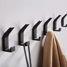 Ganci appendiabiti da parete in acciaio inox, colore nero, 6 pezzi, per appendere asciugamani da parete, antiruggine, impermeabile, senza fori per cucina e bagno