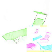 Lettino con parasole, textiline, verde, 189x59x27