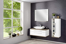 Fackelmann - Specchio a LED a quadretti, con illuminazione a LED e luce ambientale, dimensioni (L x A x P): ca. 100 x 75 x 2 cm, specchio di alta qualità, moderno specchio da bagno, larghezza 100 cm
