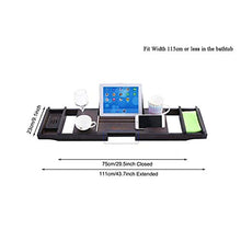 Vassoio di Vasca da Bagno, bambù Marrone Multi-Funzione Retrattile Antiscivolo Bagno Bagno iPad Tablet Telefono Cellulare Cremagliera Cremagliera del Vino, Adatto per Home Hotel Bagno Rack, 29.5-43.7