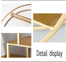Una partizione Tier Metallo Rotonda Display Rack Magazzinaggio Bookshelf unità Moderno Fiore Ledge Perfetto Mobili High Temperature Cucina Camera Ferro (Color : Gold)