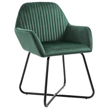 2 pz Sedia Poltroncina da Sala Pranzo Sedie Moderne da Cucina con Schienale e Braccioli Sedia Imbottita in Velluto per Camera da Letto Soggiorno 61 x 61 x 84 cm-Verde