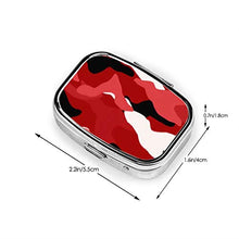 Scatola quadrata per pillole medicinali Red Camouflage moda pillola organizzatore viaggio pillola dispenser per vitamine integratori