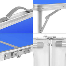 Rund Kit DE Table ET 4 Chaises Planbles Multiware - Portable - pour Extérieur: Piquet-Nique, Jardin, Dîner, Camping - Bleu