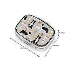 Portapillole – Contenitore per pillole e caffè, portatile, rettangolare, in metallo, compatto, 2 spazi, portapillole per viaggio/tasca/borsa