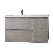 Mobili Baltic 90 cm | Wood Chicago | Mobile 2 cassetti + 1 Anta Legno + Piano lavabo + lavabo da appoggio
