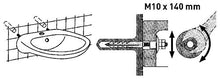 Sanitop-Wingenroth di alta qualità Kit di montaggio per lavaggio tavoli, M10 x 140 mm, 1 pezzi, 22505 2