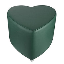 Sgabello a forma di cuore, verde scuro, con piedini in alluminio