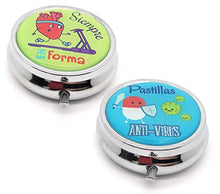 MovilCom® - Portapillole giornaliero tascabile con 3 scomparti, organizer per pillole, per uso quotidiano, confezione da 2 (mod.653304 e 653305)