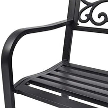 Ausla Panchina da Giardino, Panca da Giardino per 2 Persone Panchina da Giardino 127 x 60 x 85 cm in Ghisa Nera