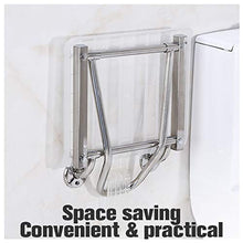 Sgabello da Doccia per Sedia da Bagno Sgabello per Doccia A Parete, Plastica Acciaio Inossidabile Sedile per Doccia Pieghevole Sgabello da Bagno Anziani Antiscivolo Trasparente, per Persone Ferite, Di
