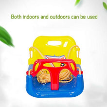 Altalena per bambini 3 in 1 elastico pieghevole per bambini in PP ambientale, dondolo a dondolo sedia a dondolo per esterni (giallo + blu)