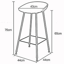 WHOJA Sgabelli da Bar semplicità Moderna Sgabello in Ferro battuto per la casa Sedia da Bar Plastica PP Sedia da Cucina Design ergonomico Peso del Cuscinetto 150 kg 65 cm di Altezza Sedia da Pranzo