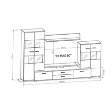Homeface Esprit VA-02 - Set da 4 pezzi con parte frontale: melammina laccata bianco/corpo: antracite, senza illuminazione a LED, senza decorazione