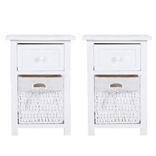 Accanto al Tavolo 2pcs / Set Semplice Comodino in Legno Comodino Night Stand con Cassetto E Cestino di Stoccaggio