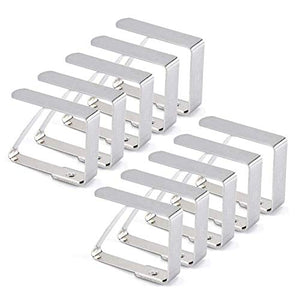 Tovaglia Clip in Acciaio, Molla Fermatovaglia, 10 Pezzi Fermatovaglia Acciaio Inossidabile, Tablecloth Clip Regolabile, Argento, per Outdoor Picnic Party