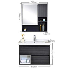 ZoSiP Set di Mobiletti Specchio e Lavabo Combinazione del gabinetto del Bagno Combinazione del Cabinet del lavello dello Specchio dello Specchio dello Specchio (Color : Black, Size : 48x81x53cm)