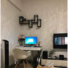 JHGJBJ Cremagliera del Vino cremagliera Bicchiere di Vino di Alta qualità in Legno massello battuto in Ferro a Parete Vino Rack Supporto Creativo Bicchiere di Vino a Testa in Giù