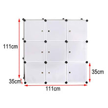 eSituro Guardaroba Modulare Scaffale Portaoggetti con Ante Contenitori per Armadio con 9 Scompartimenti Cubi SGR0030