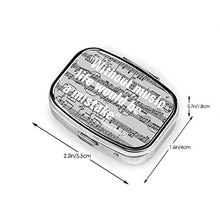 Scatola per pillole con note musicali e citazioni, in metallo, per riporre medicinali e medicine, ideale come regalo da viaggio