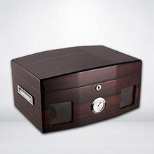 DZSF Grande capacità Cedar Cigar Humidor, Solido impiallacciatura di Legno Vernice Cedar Vetro Trasparente Visibile Legno Humidor Scatola con umidificatore e igrometro detiene Il 100 sigari